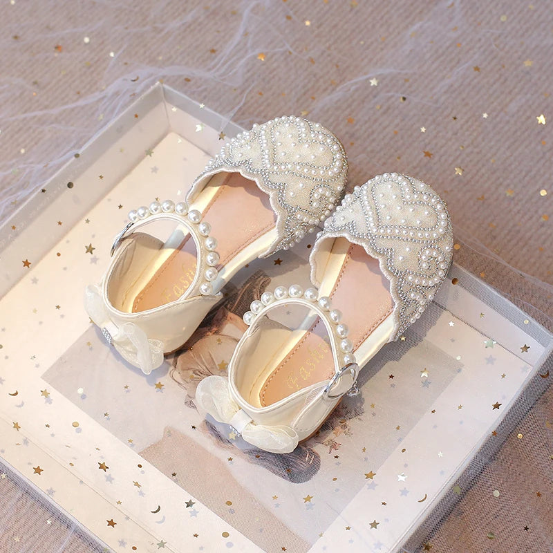 Girls Sandals With Heel Fashion Rhinestone Shiny