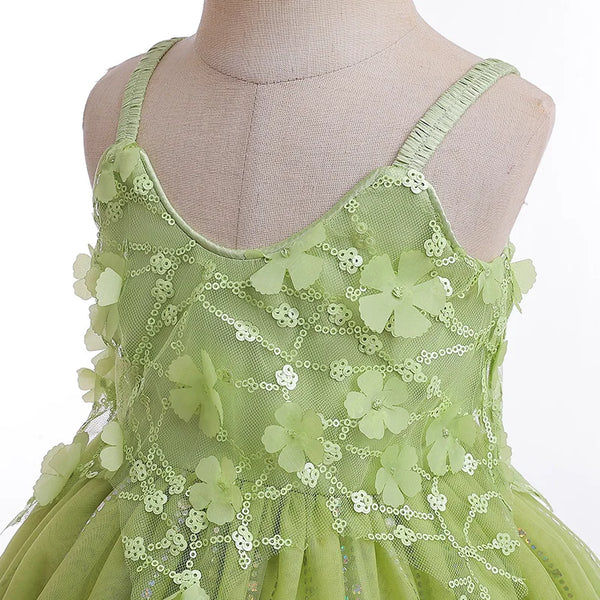Green Dress with Little Flowers