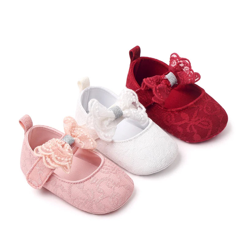 Baby Soft Cotton Shoes Beautiful Lace Bowknot