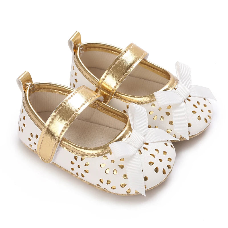 Elegant 0-18M Newborn PU Bow Decoration Baby Shoes