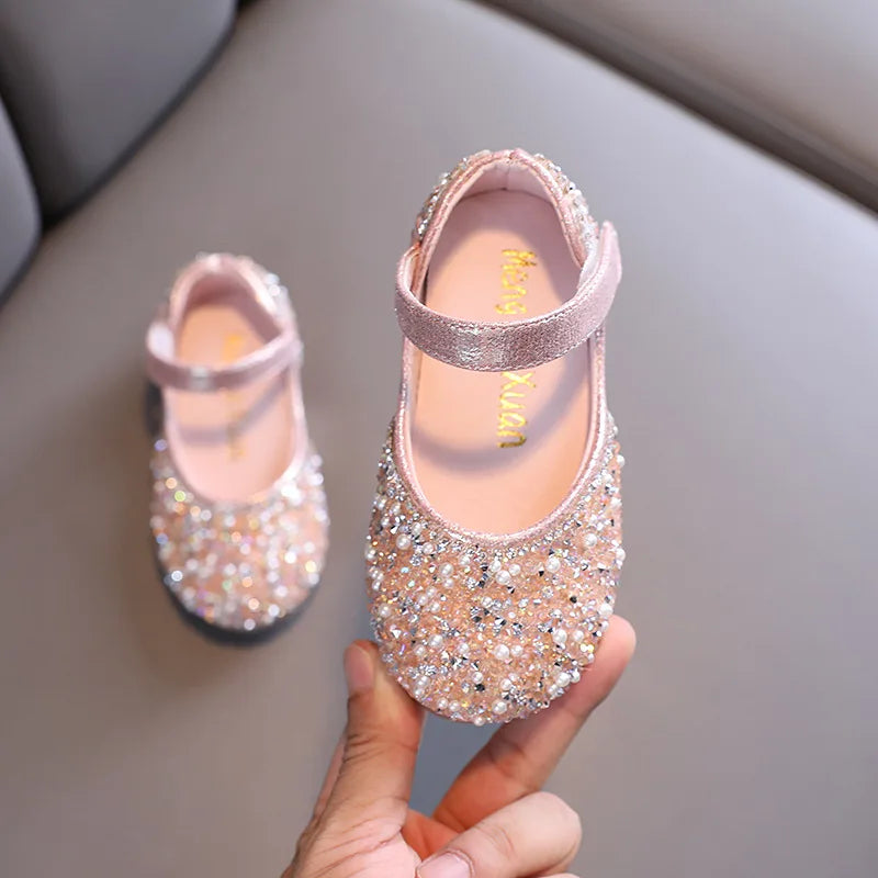 Autumn Girls Rhinestone Leather Shoes