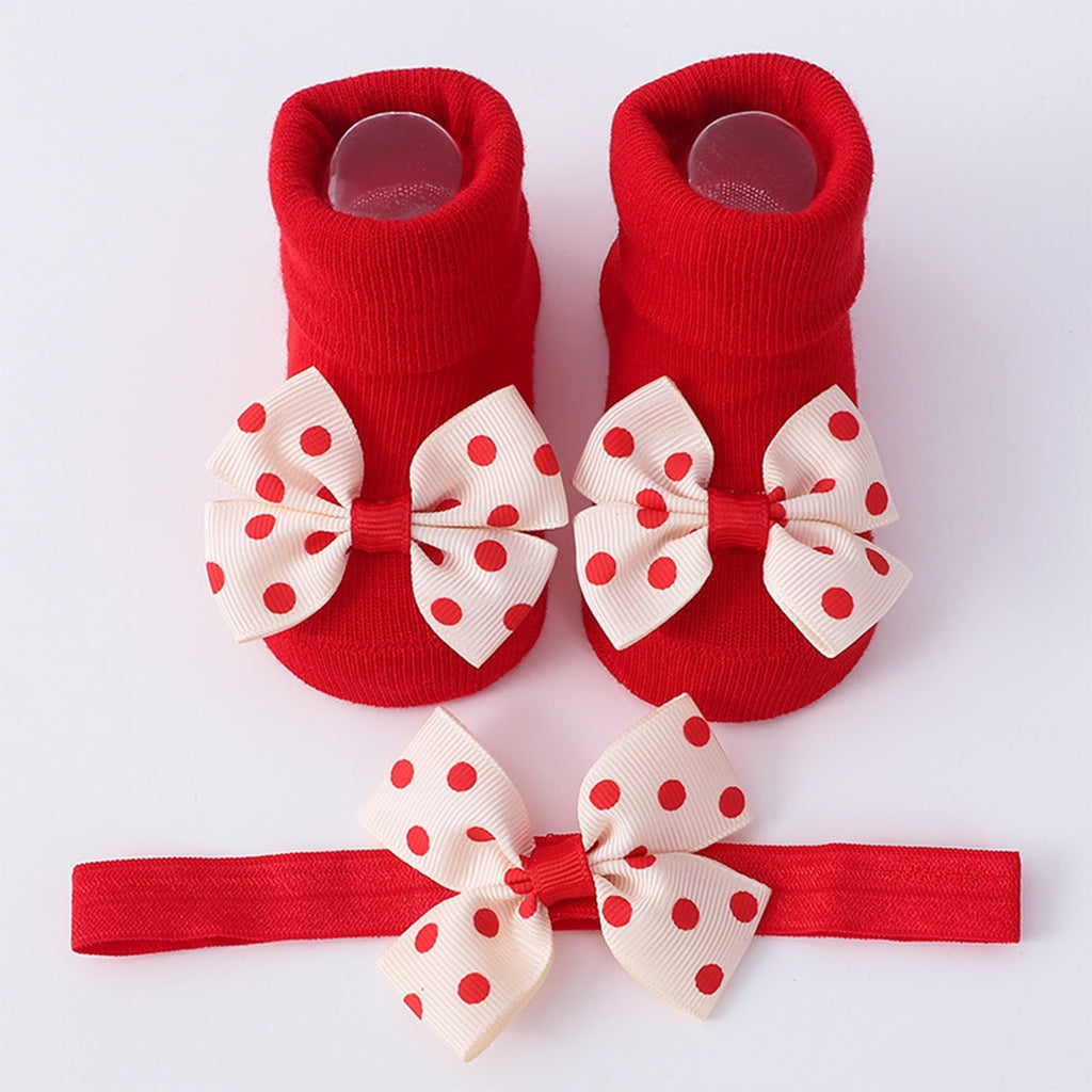 Calzino antiscivolo in pizzo per bambini + fascia per capelli