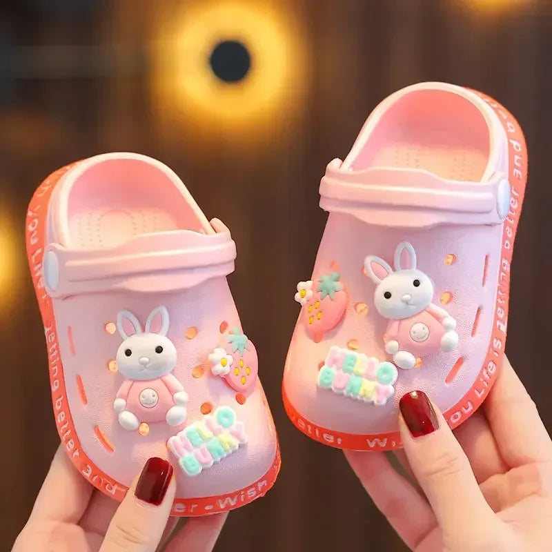 Summer Kids Slippers Cute Cartoon Hole Shoes