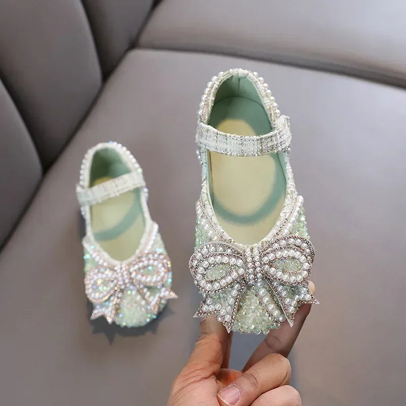 Kids Girls Sandals Fashion Sequins Rhinestone Bow