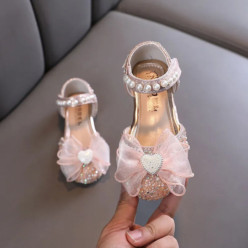New Rhinestone Bow Wedding Princess Girls Sandal
