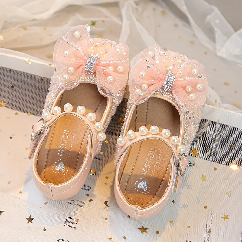 Girls Leather Shoes Round Toe Soft Sole