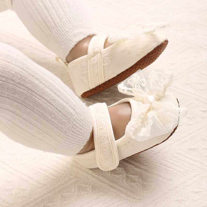 Baby Shoes 0-18 Months Female Baby Bow Soft Bottom Princess Shoes