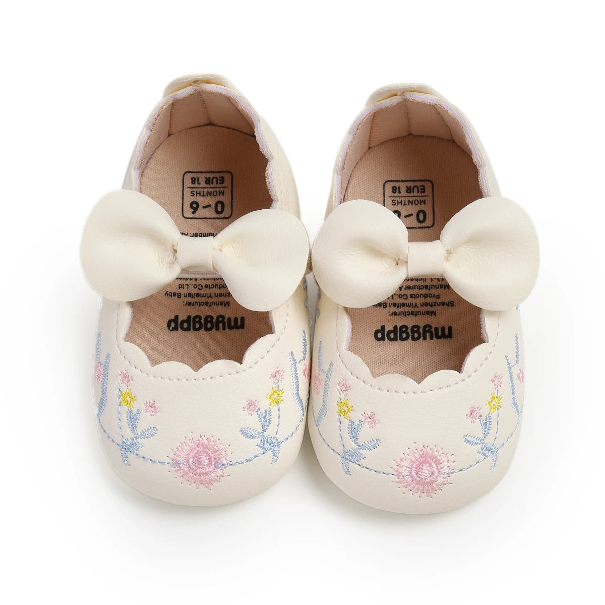 Baby Girls Mary Jane Flats with Bownot Non Slip Soft Sole Shoes