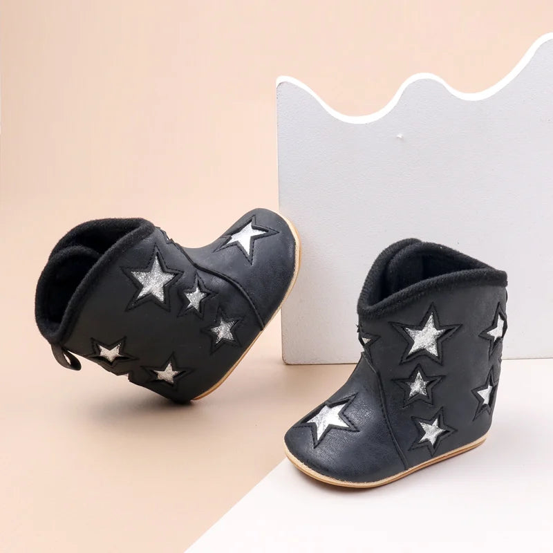 Star Pattern Baby Short Boots