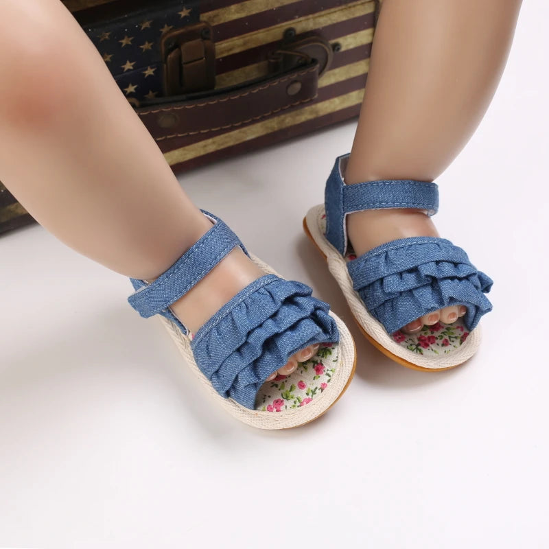 Baby Girl Summer Sandals 0-1 Year Cute Flower First Walker