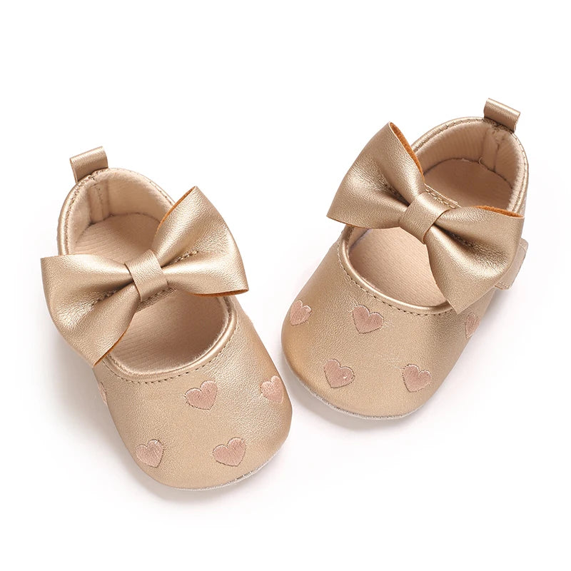 PU Love Embellished Baby Shoes
