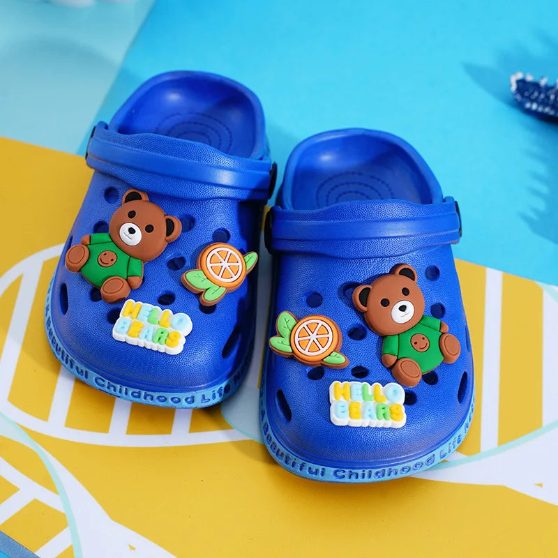 Summer Kids Slippers Cute Cartoon Hole Shoes