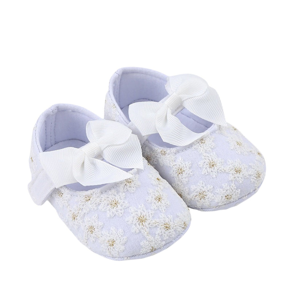 Scarpe per bambini ricamate con fiocco