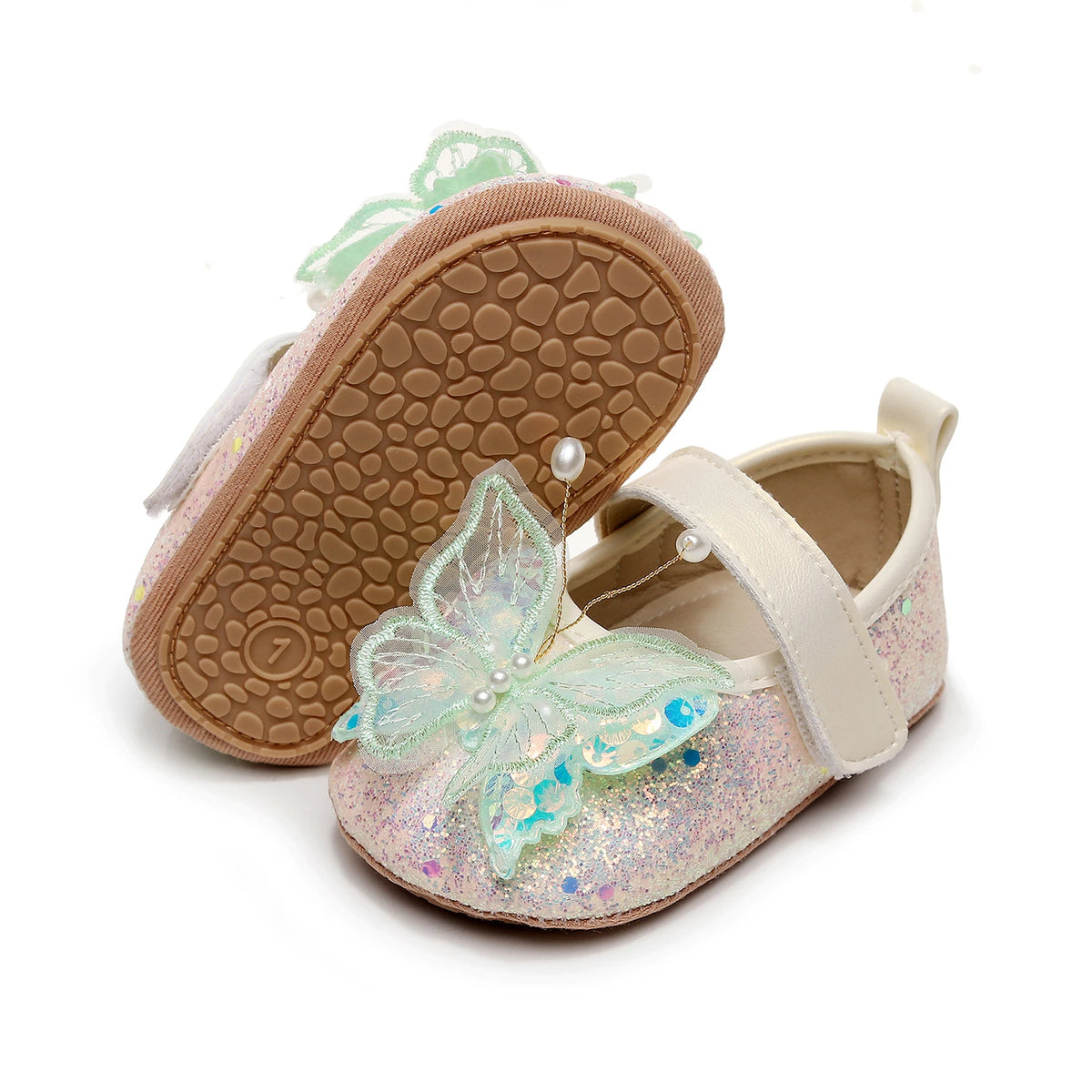 Shiny 3D Butterfly Princess Dress Shoes