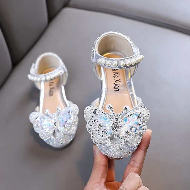 Kids Sandals for Girls Rhinestone Butterfly Elegant Versatile