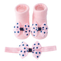 Calzino antiscivolo in pizzo per bambini + fascia per capelli