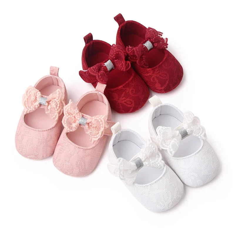 Baby Soft Cotton Shoes Beautiful Lace Bowknot