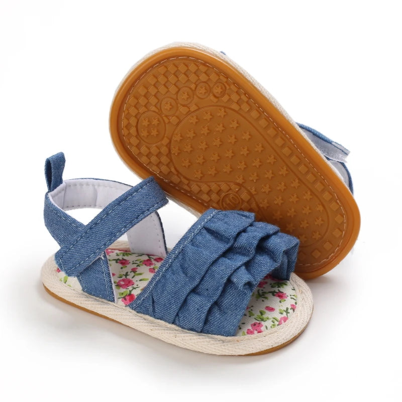 Baby Girl Summer Sandals 0-1 Year Cute Flower First Walker