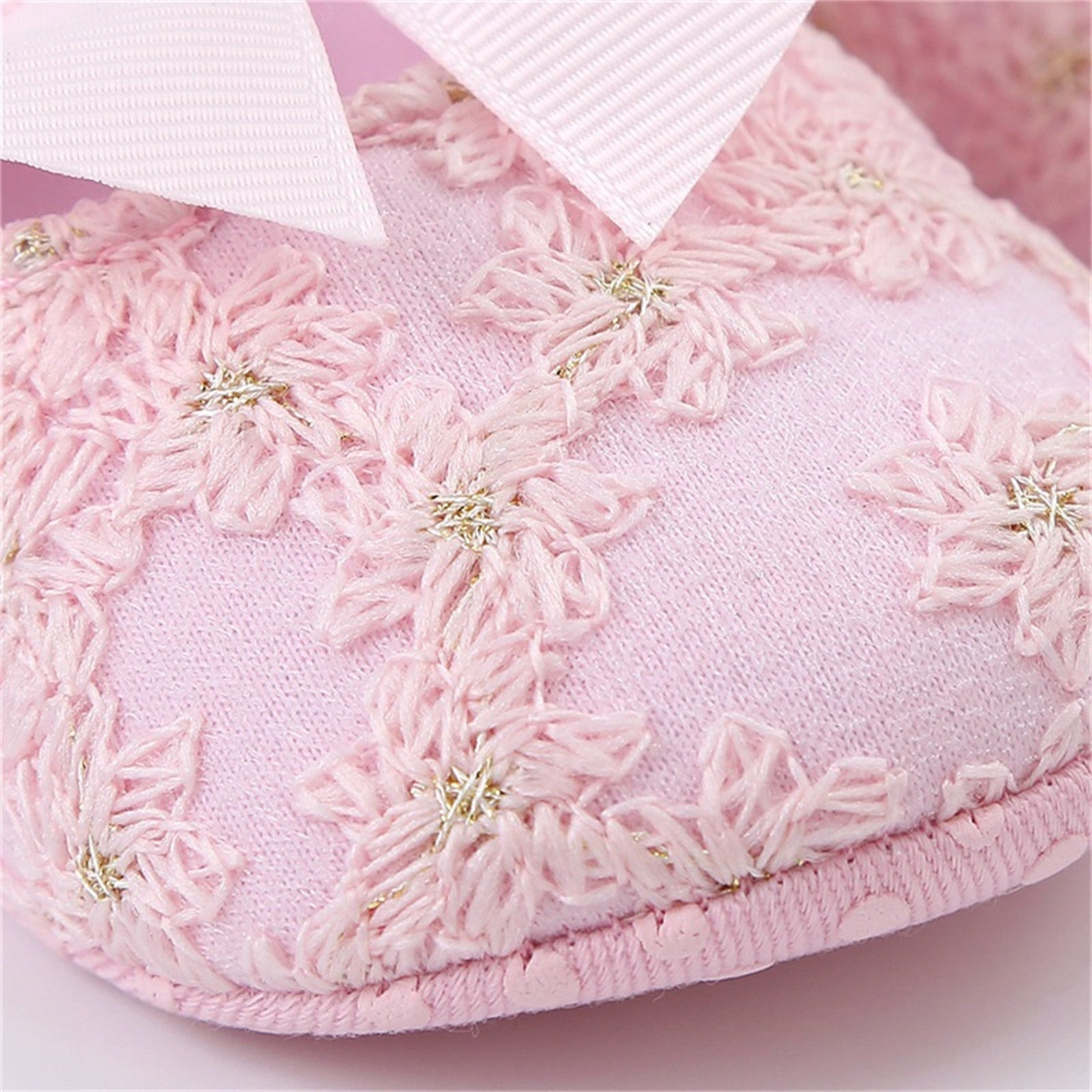 Scarpe per bambini ricamate con fiocco