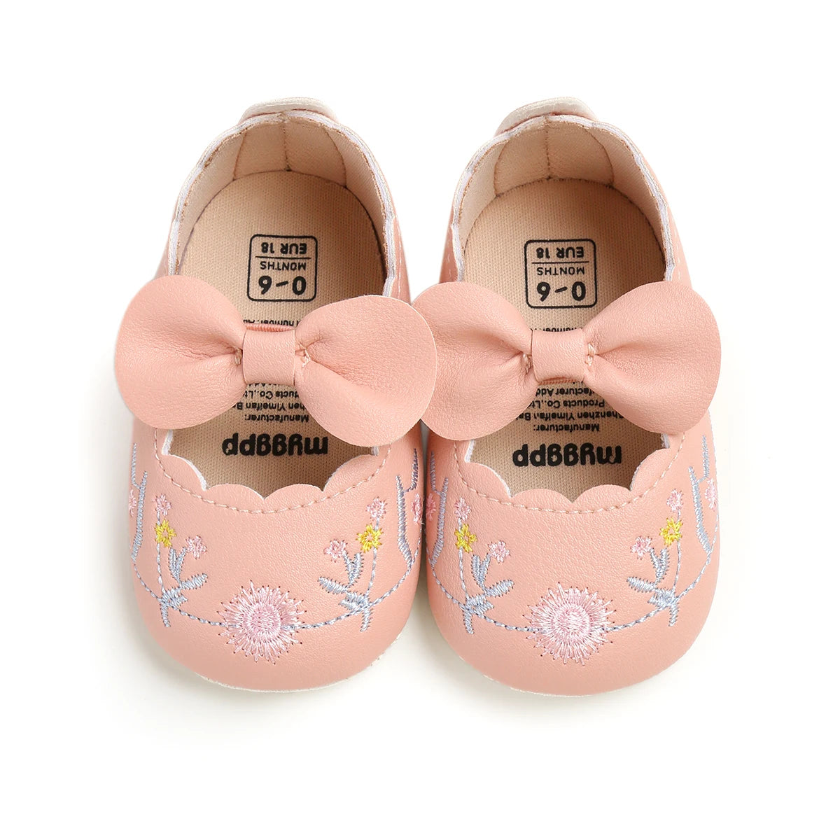 Baby Girls Mary Jane Flats with Bownot Non Slip Soft Sole Shoes