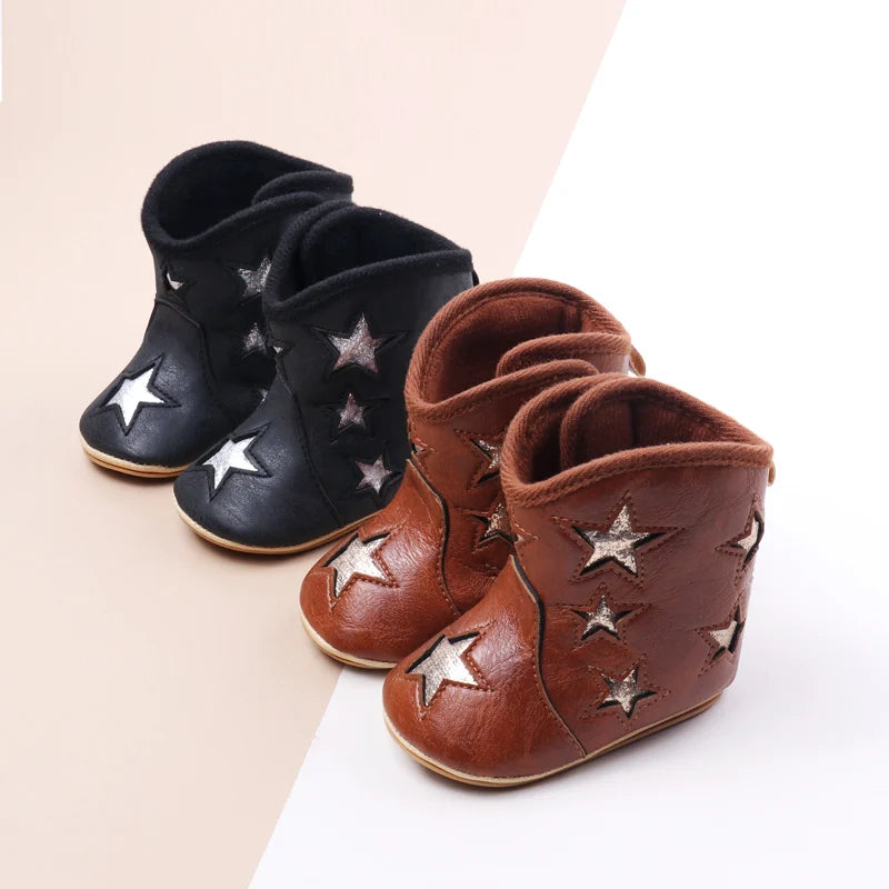 Star Pattern Baby Short Boots