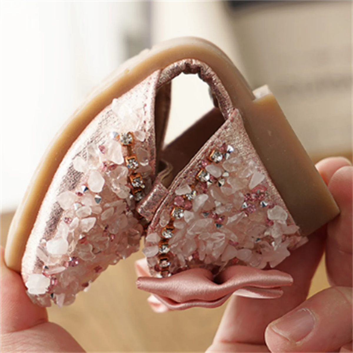 rhinestone Soft Sole Girls' Half Sandals