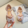 New Children Princess Shoes for Girls Bowtie Glitter