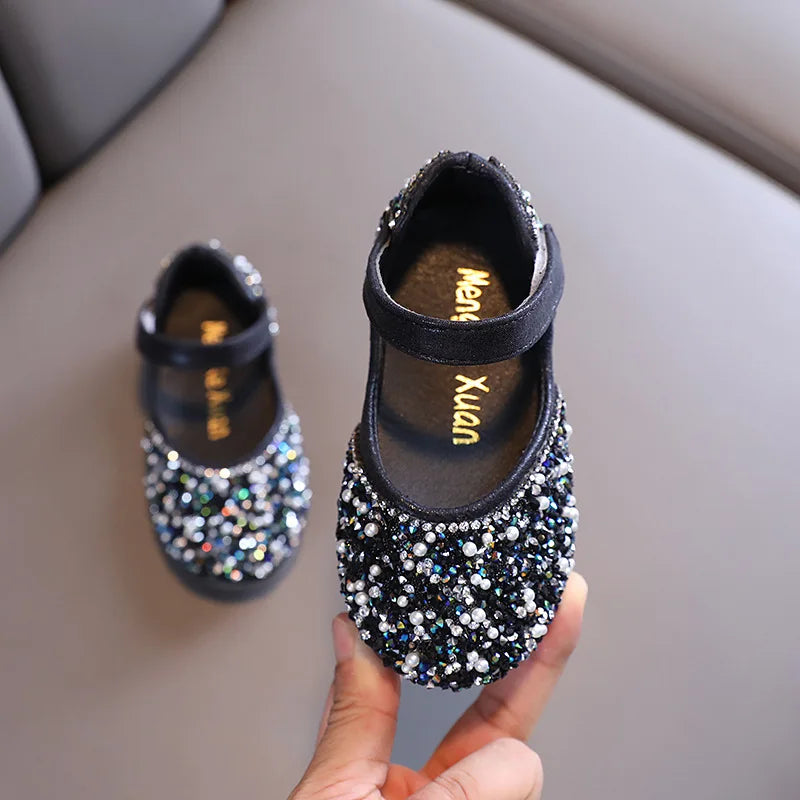 Autumn Girls Rhinestone Leather Shoes