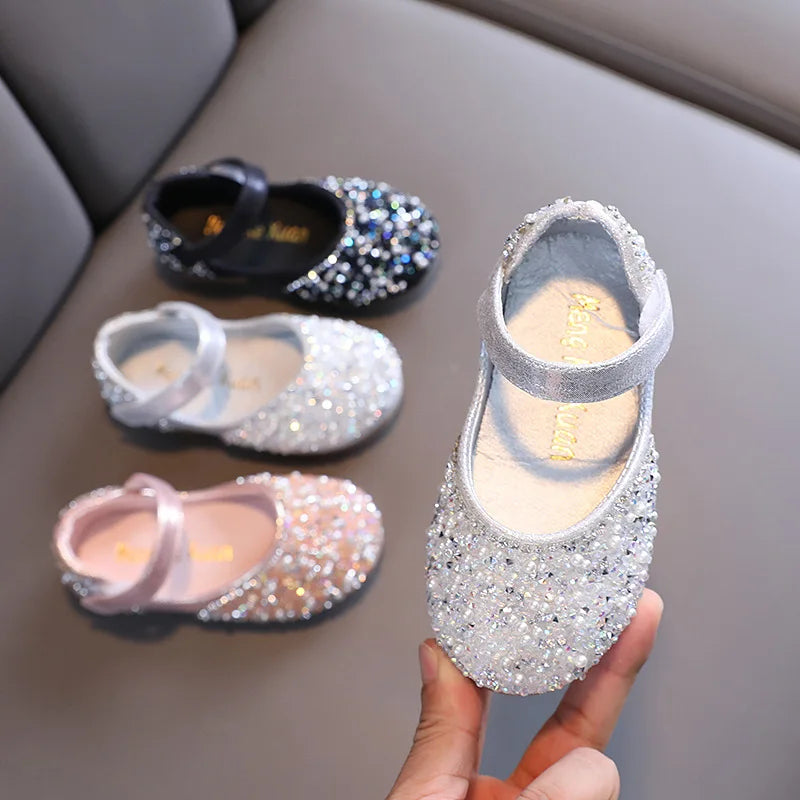 Autumn Girls Rhinestone Leather Shoes