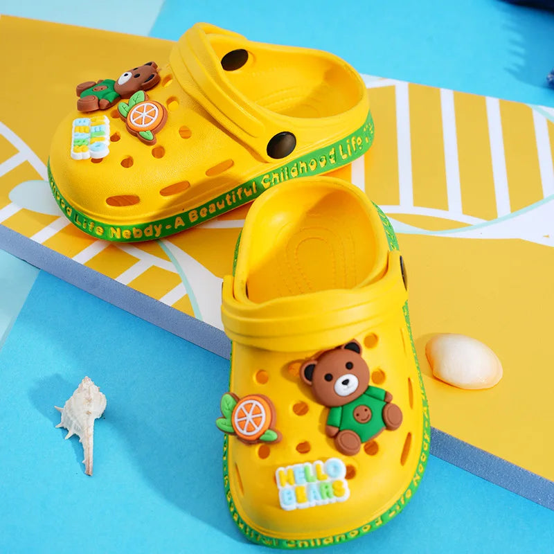 Summer Kids Slippers Cute Cartoon Hole Shoes