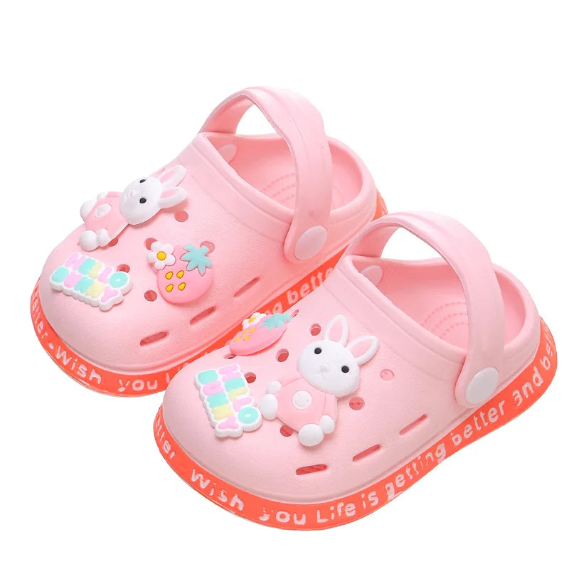 Summer Kids Slippers Cute Cartoon Hole Shoes