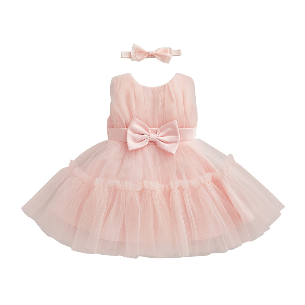 Children's dress with lace tulle + headband