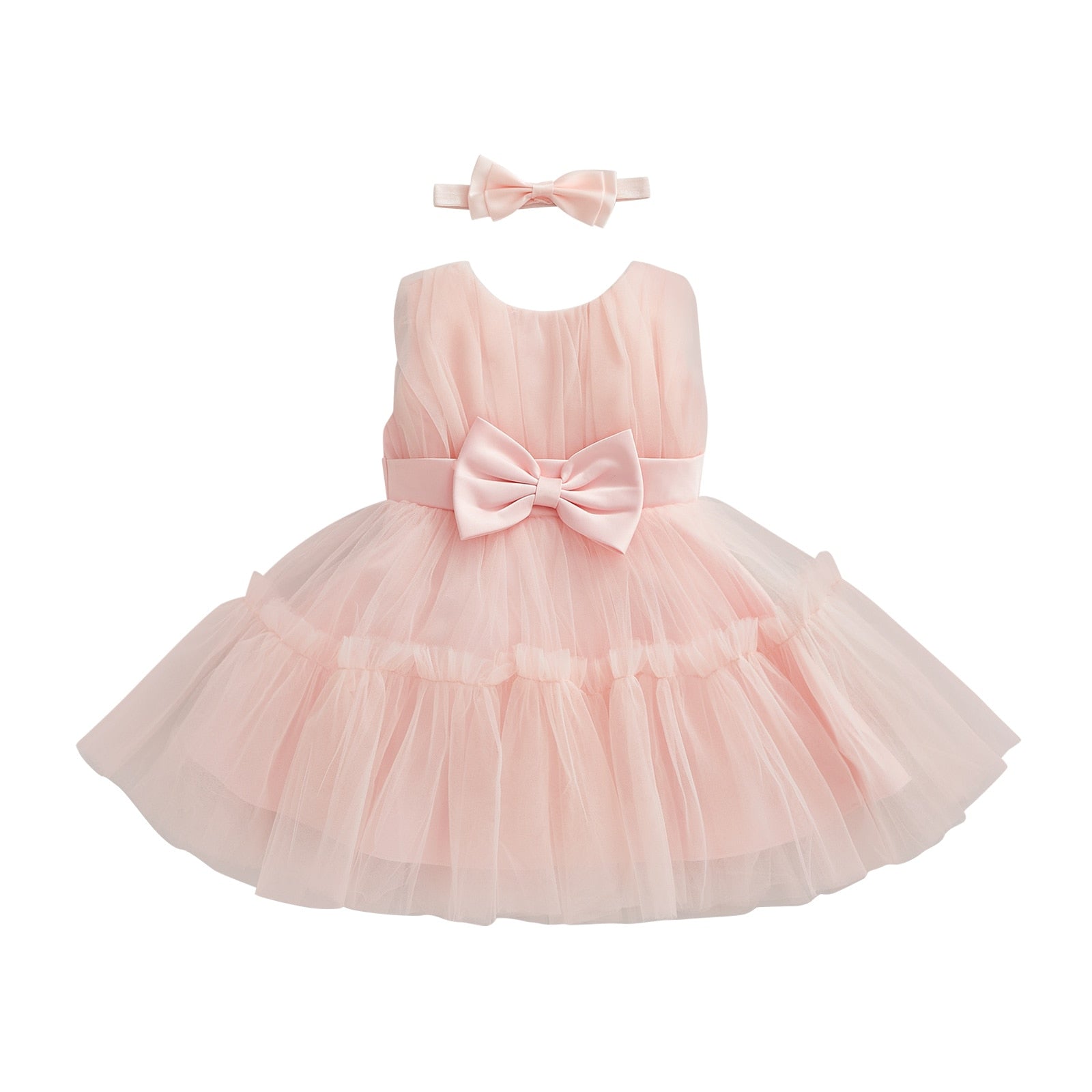 Children's dress with lace tulle + headband
