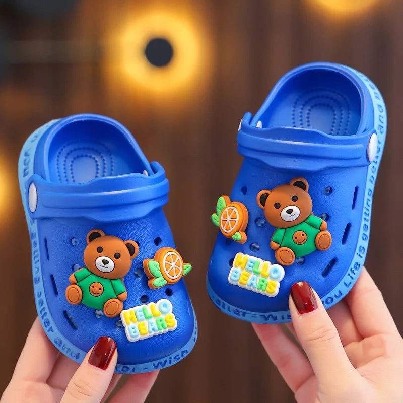 Summer Kids Slippers Cute Cartoon Hole Shoes