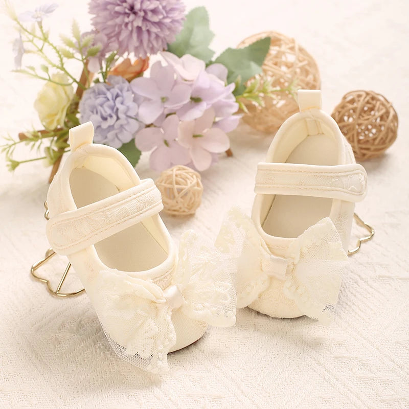 Baby Shoes 0-18 Months Female Baby Bow Soft Bottom Princess Shoes