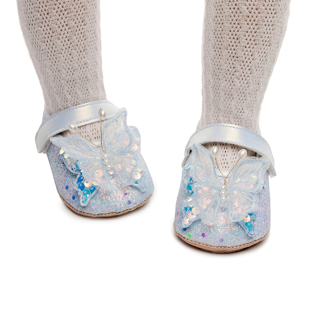 Shiny 3D Butterfly Princess Dress Shoes