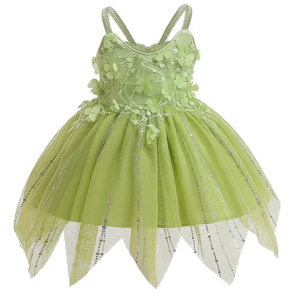 Green Dress with Little Flowers