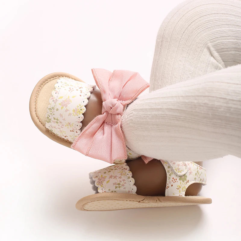 Infant Pre-Walker Shoes 0-1Year Baby Girls Bow Sandals