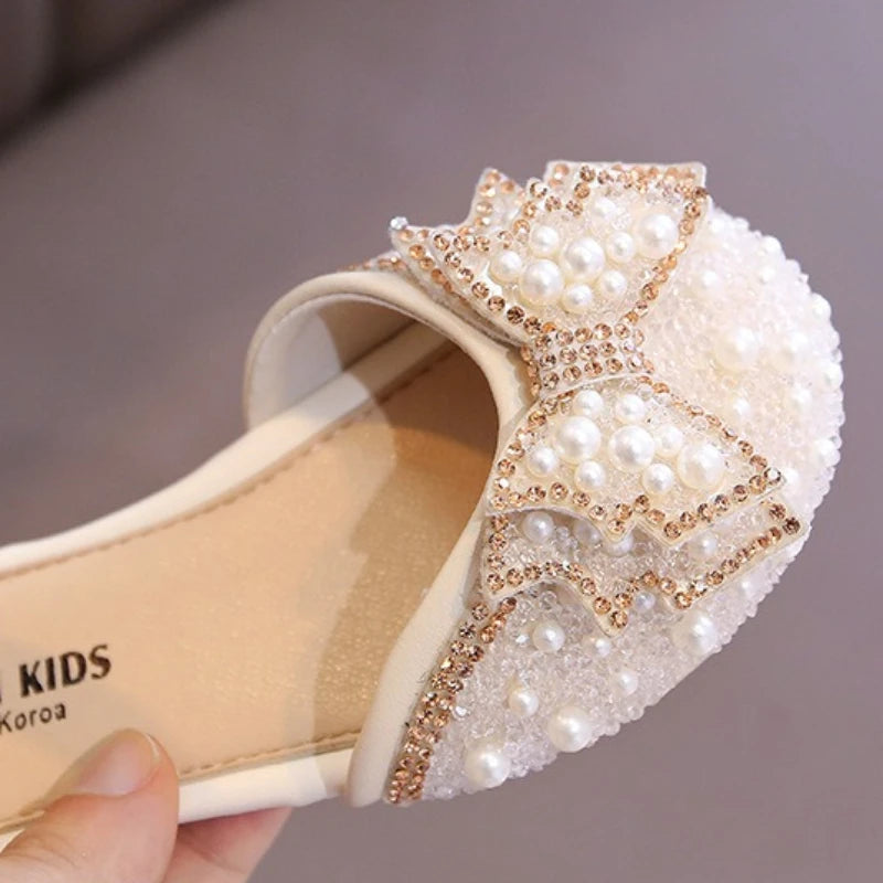 Cute Rhinestone Decorated Girls Shoes