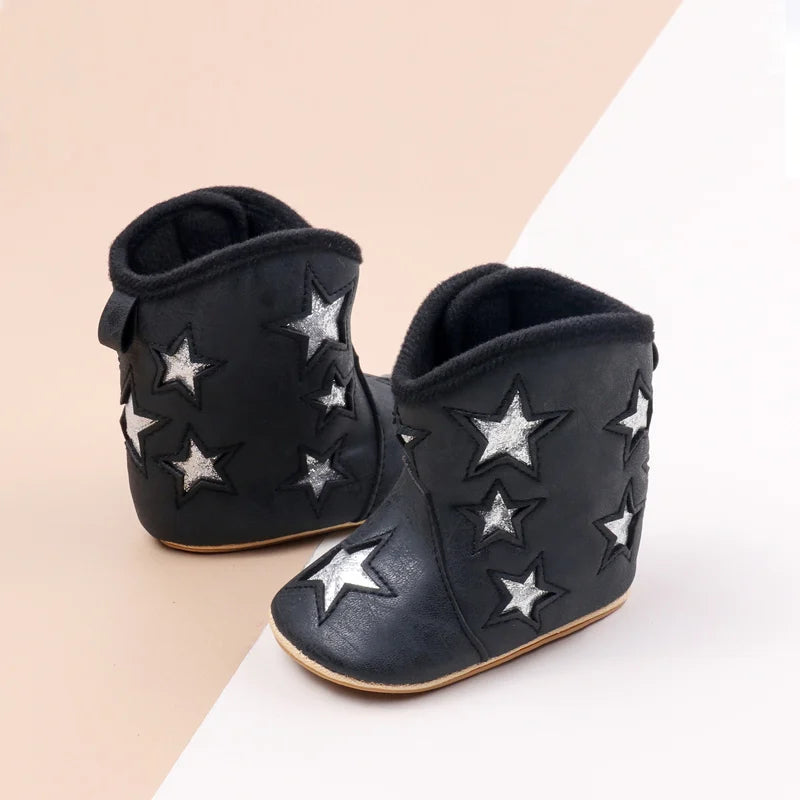 Star Pattern Baby Short Boots