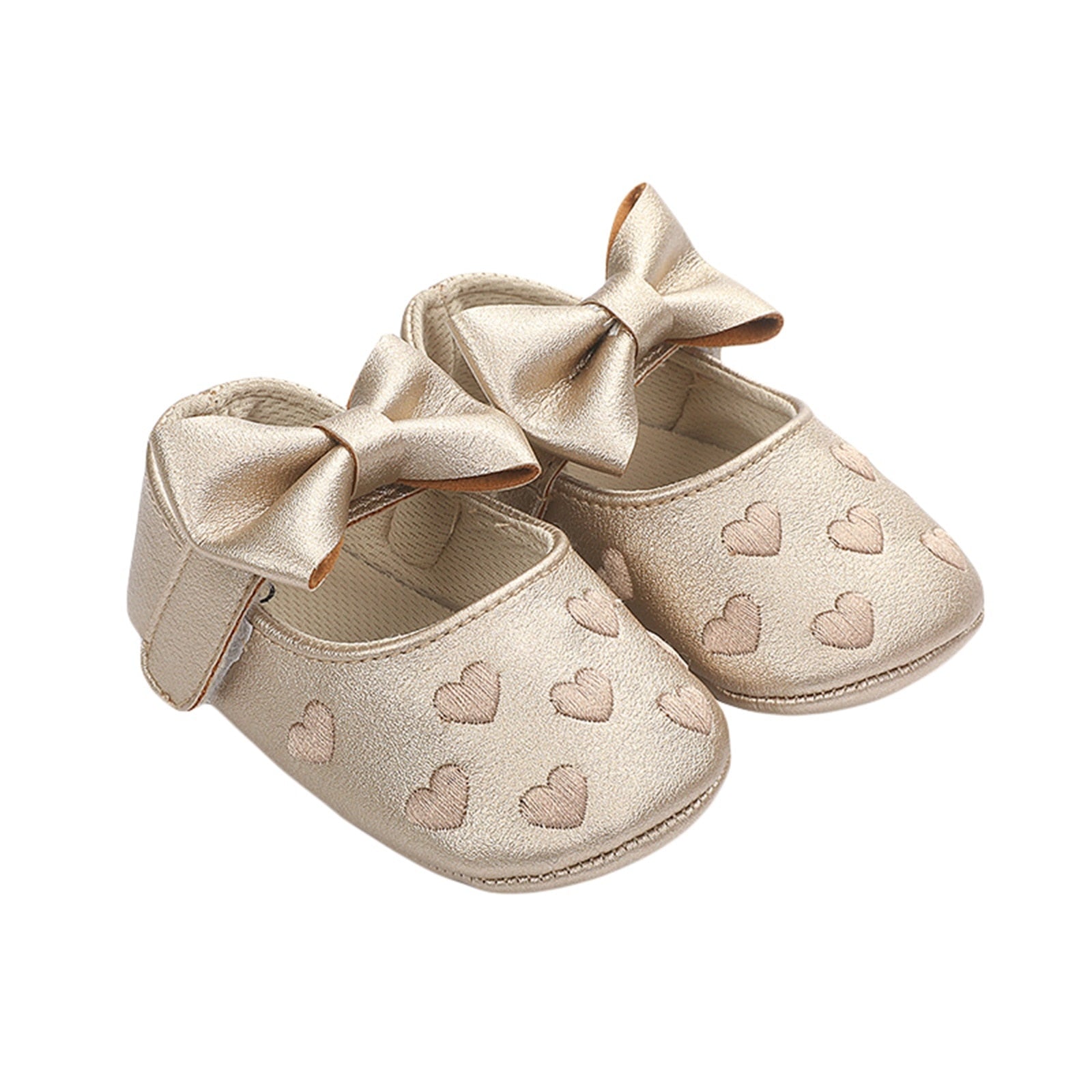 Scarpa da bambina con fiocco e cuore