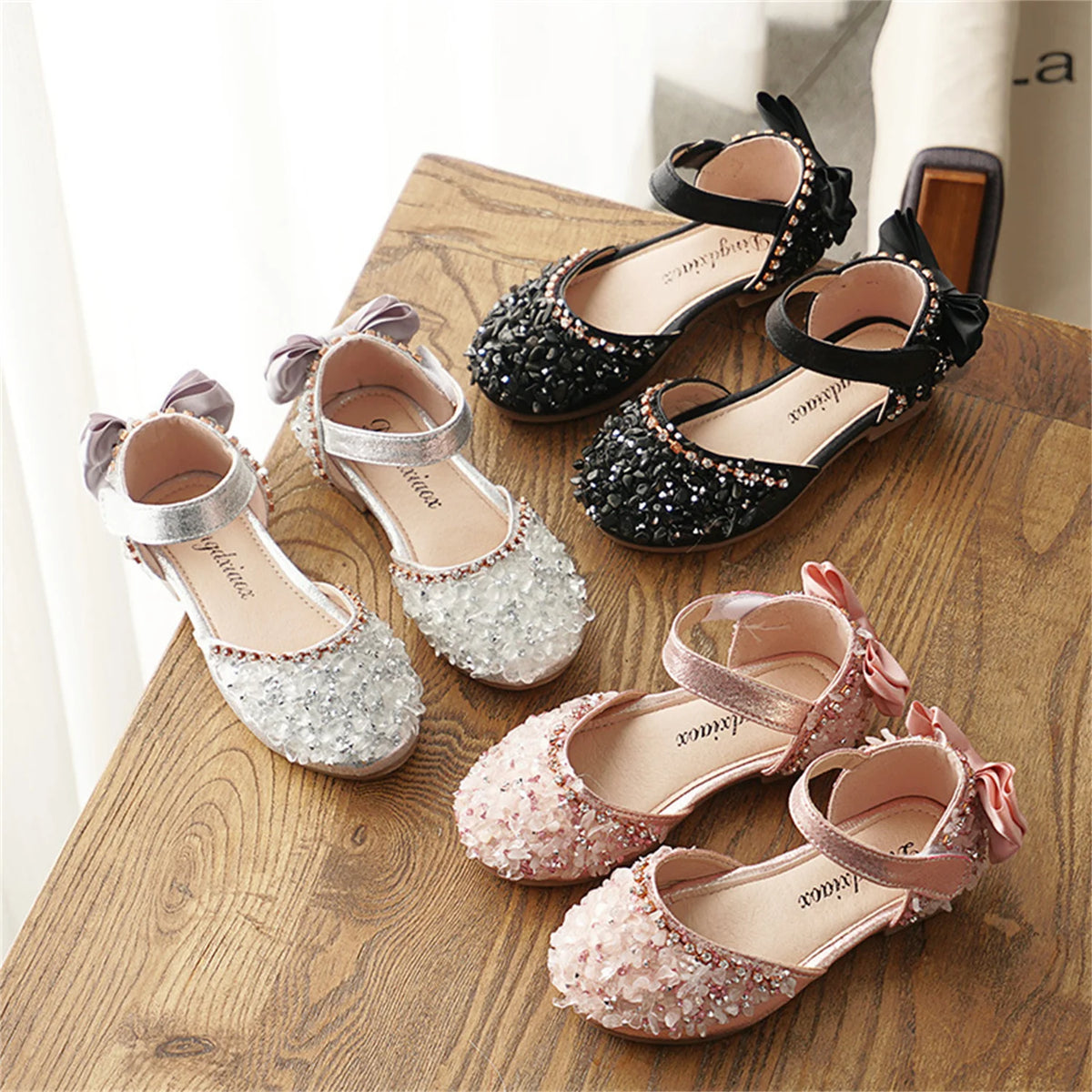 rhinestone Soft Sole Girls' Half Sandals