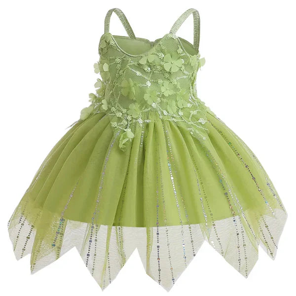 Green Dress with Little Flowers