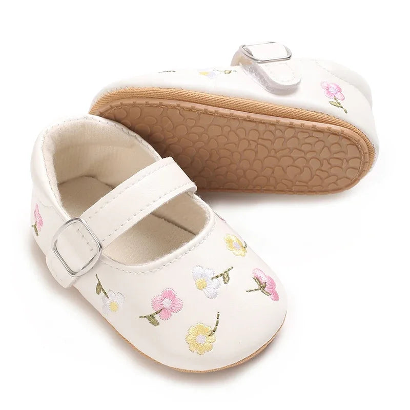 Baby Girls Shoes Floral Embroidery Princess Shoes