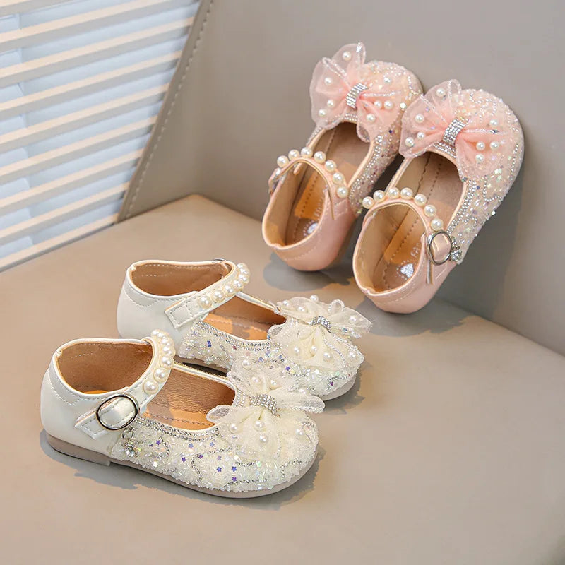 Girls Leather Shoes Round Toe Soft Sole