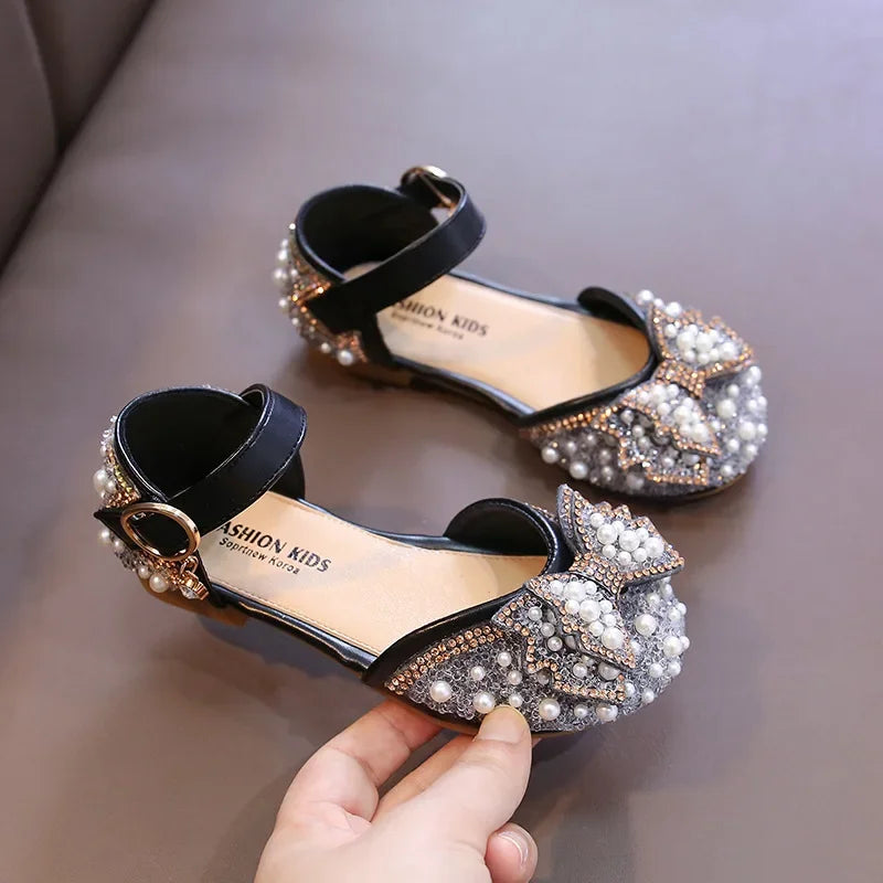 Cute Rhinestone Decorated Girls Shoes