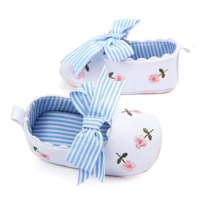 New Printed Baby Girl Shoes Bowknot Soft Sole Anti-slip