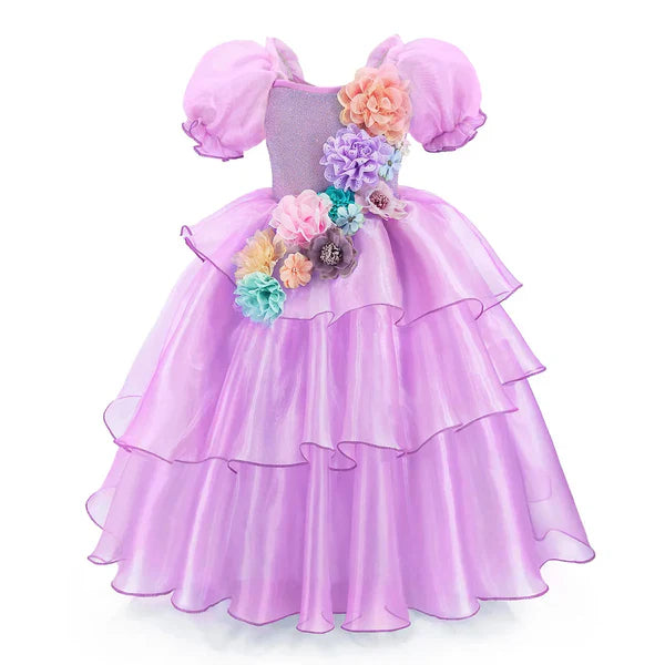 Purple Flower Children's Party Dress
