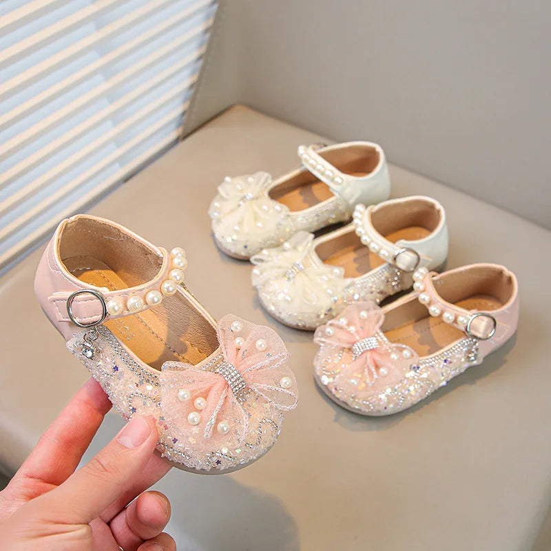 Girls Leather Shoes Round Toe Soft Sole