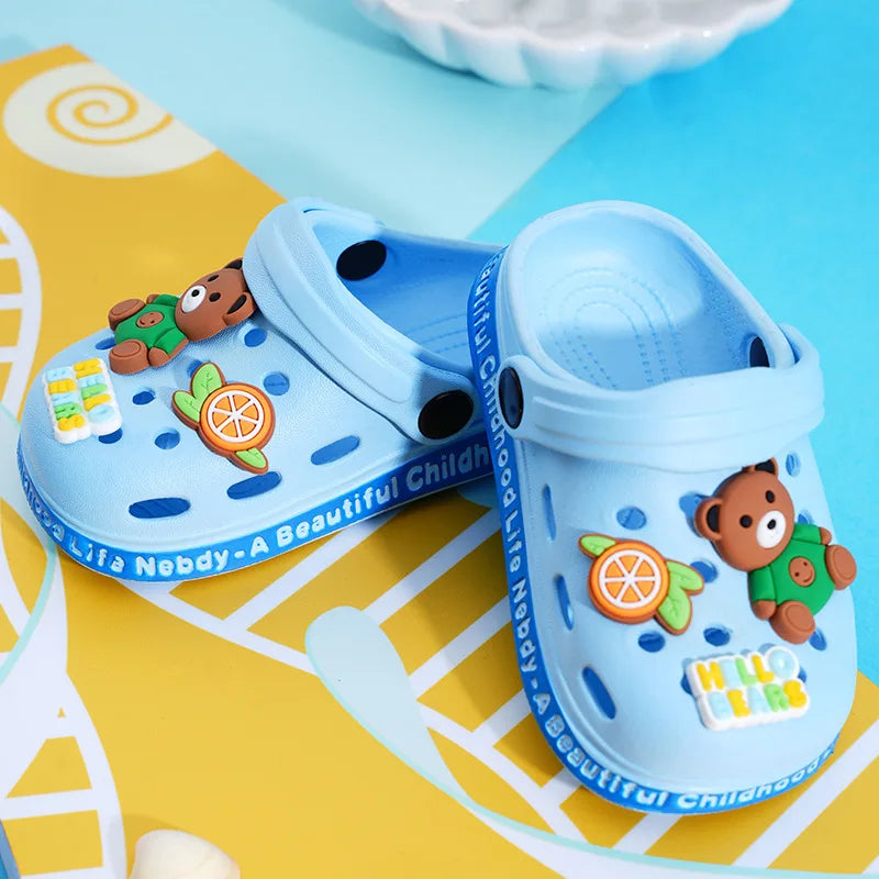 Summer Kids Slippers Cute Cartoon Hole Shoes
